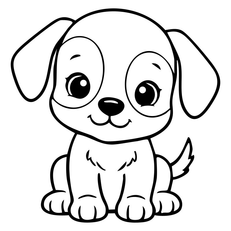 Petit chien mignon – Chiot noir et blanc
