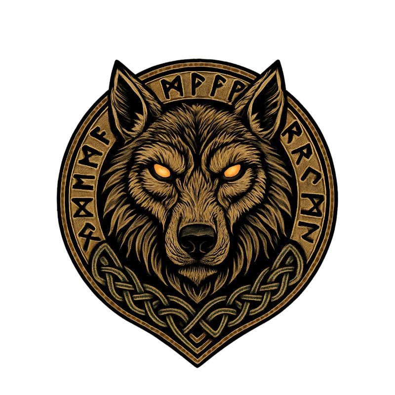 Wolf Medallion Runic Crest