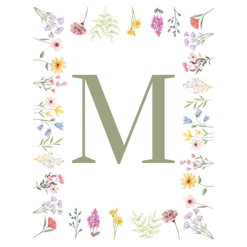 Monogramme floral initial M