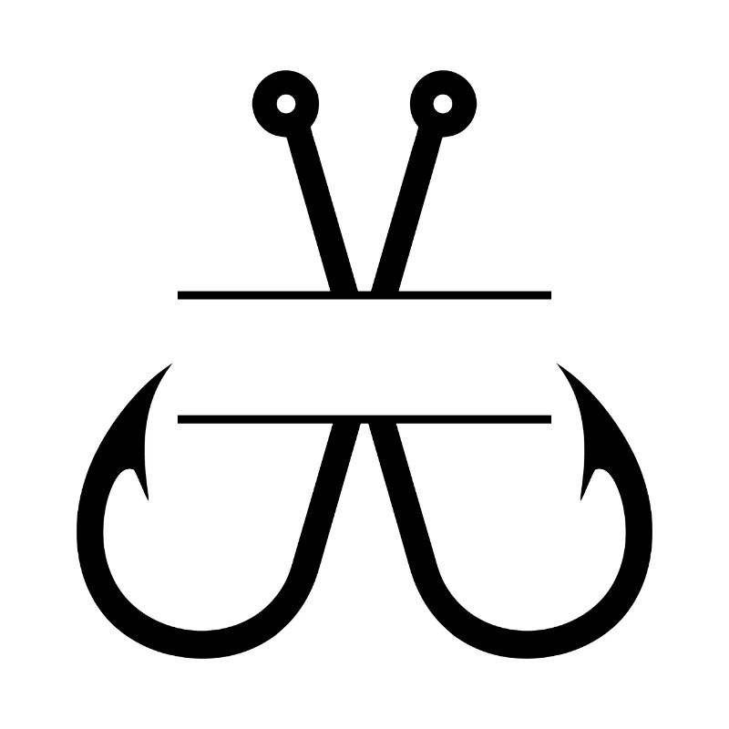 Monogramme du nom de l’hameçon à pêche