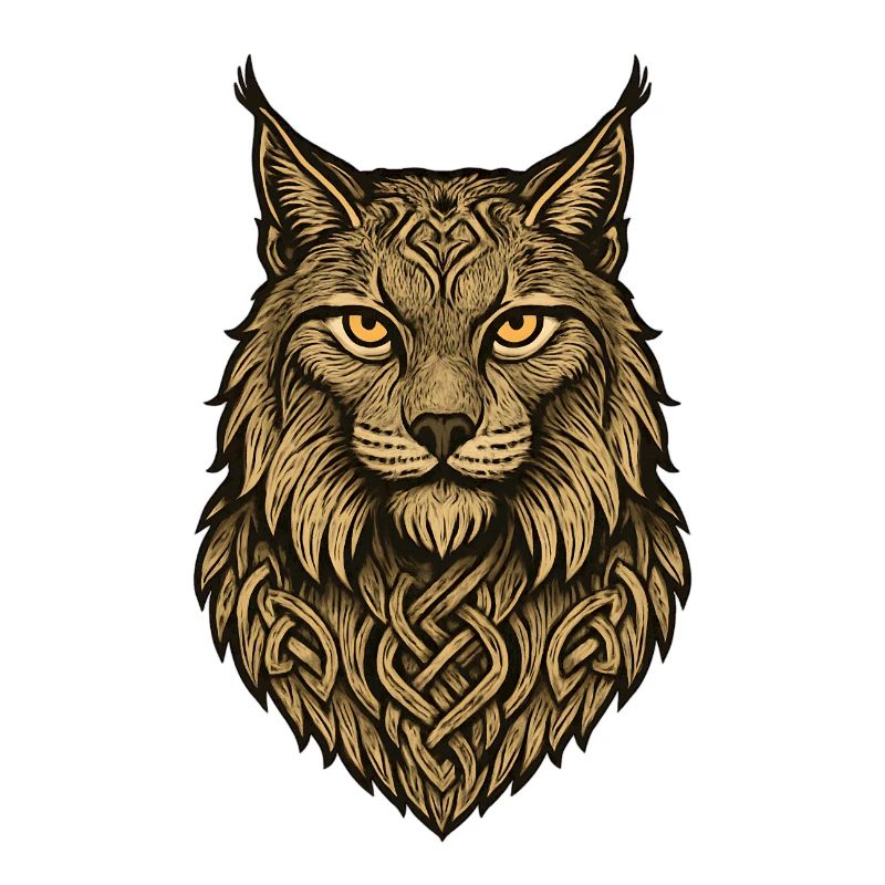 Wolf's head with Celtic ribbon