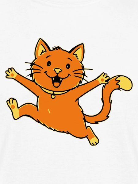 Cheerful cartoon cat jumping