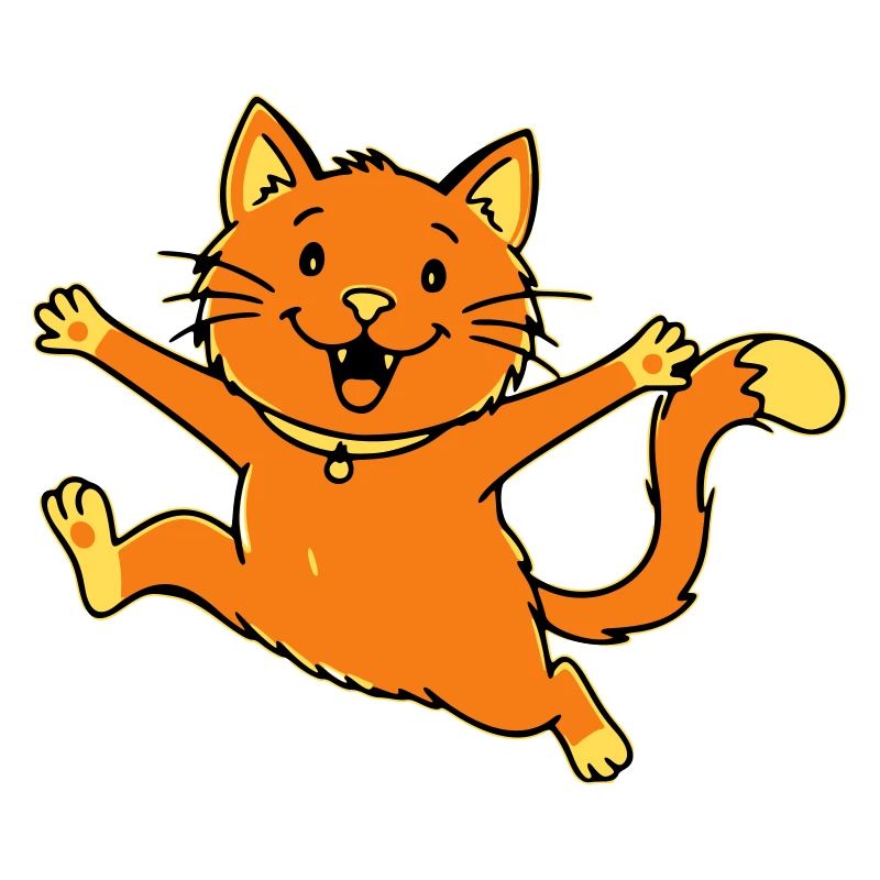 Fröhliche Cartoon Katze springend
