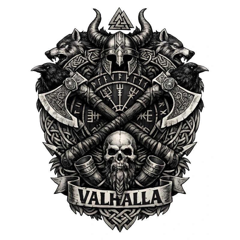 Valhalla-Schädel-Wikingerwappen