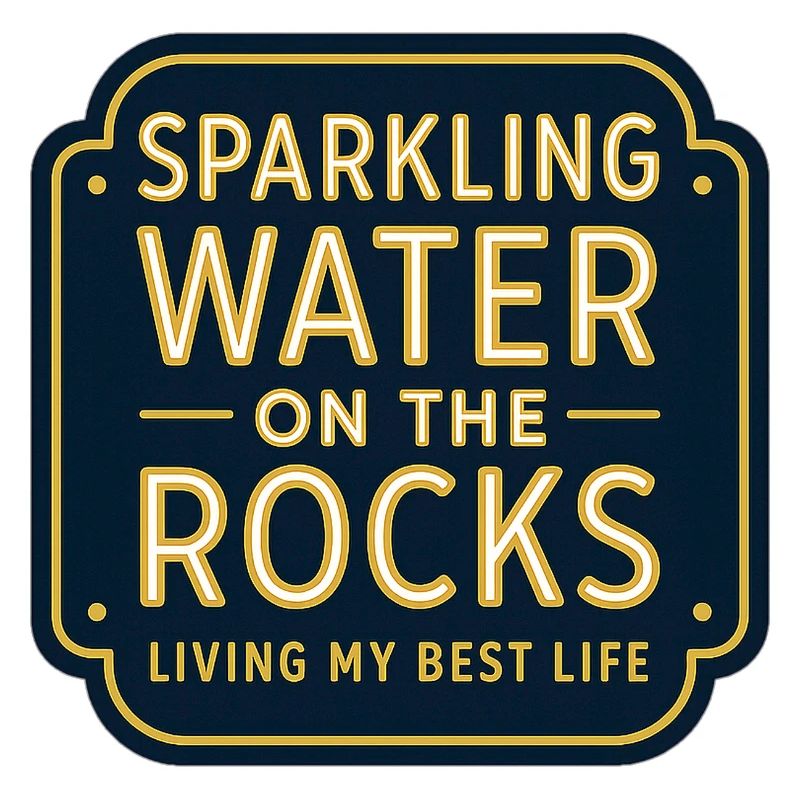 Sparkling water on rocks neon