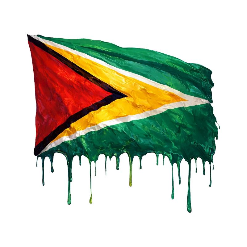Art de la chute du drapeau du Guyana