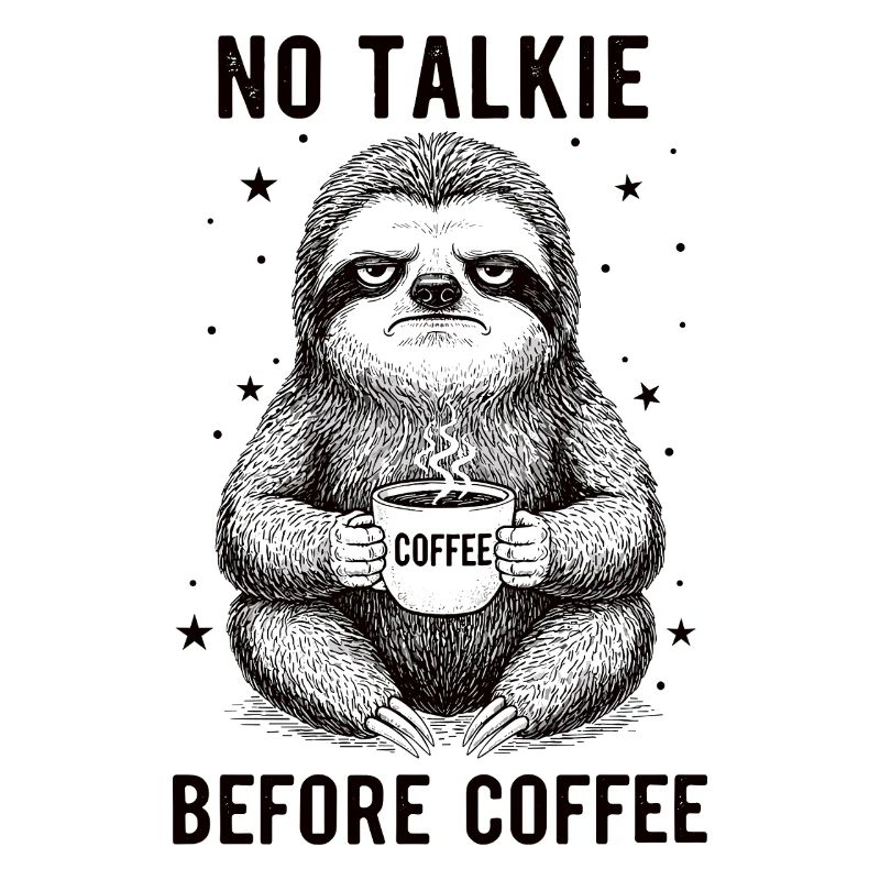 Pas de conversation devant le paresseux amateur de café