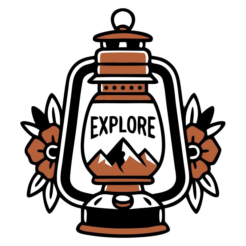Lantern Explore Mountains Vintage