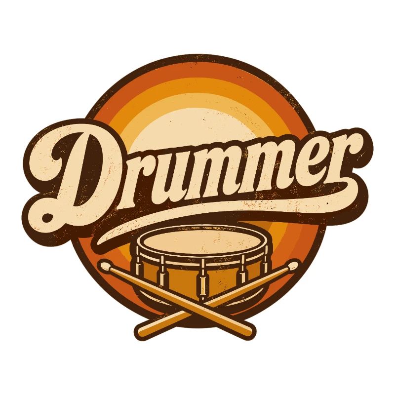 Logo rétro du batteur avec batterie