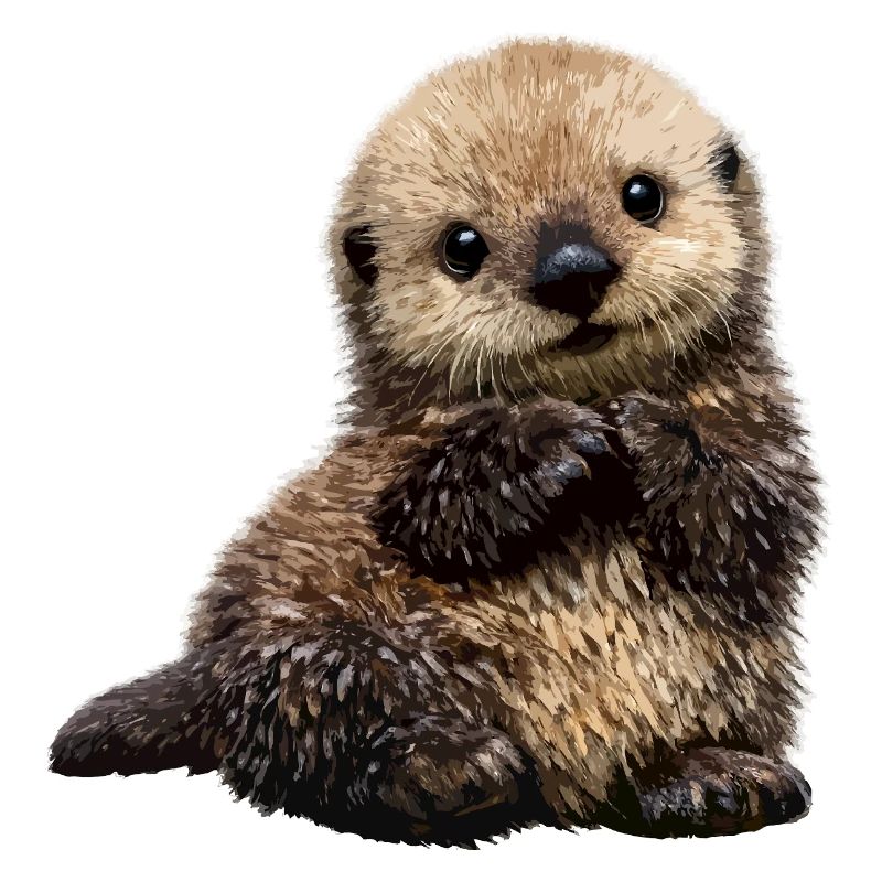 Otter cuddly toy on playful pattern