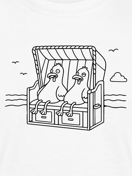Witzige Möwen Strandkorb
