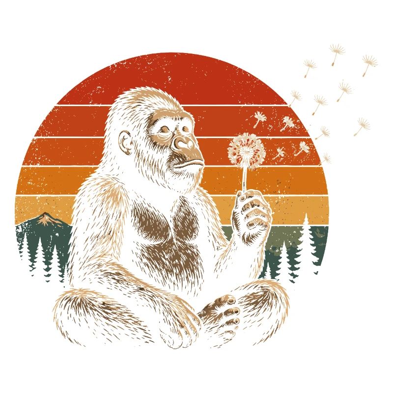 Ami singe au coucher de soleil