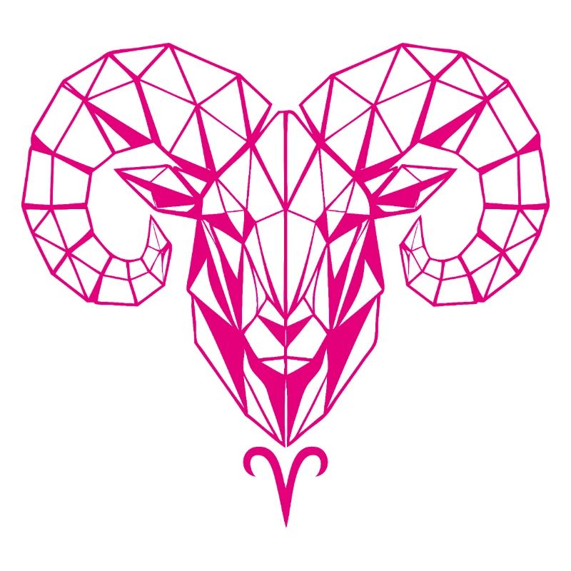 Geometrischer PinkWidder Kopf
