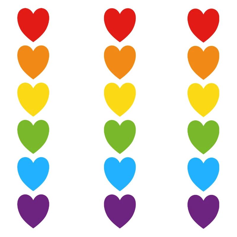 Pride Rainbow Hearts