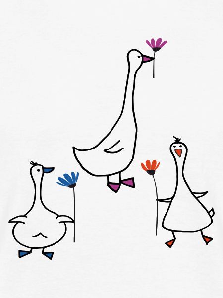 Gänse mit Blume