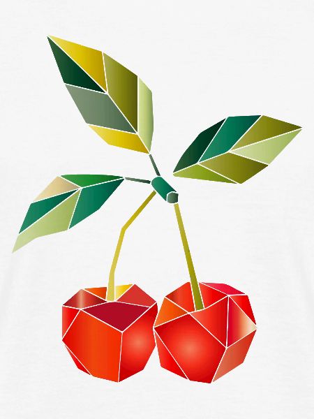 Geometric Cherries Illustration