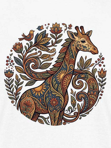 Ornament-Giraffe mit Blütenmuster