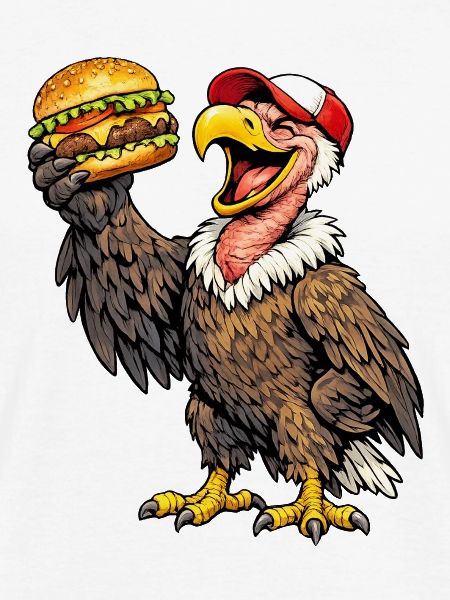 Geier mit Hamburger