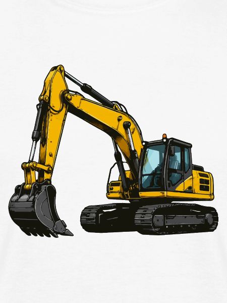 Gelber Bagger im Einsatz