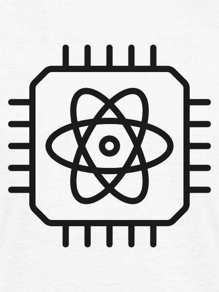 KI-Quantencomputing-Mikrochip-Liniensymbol