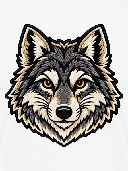 Wolfskopf im Patch-Look 