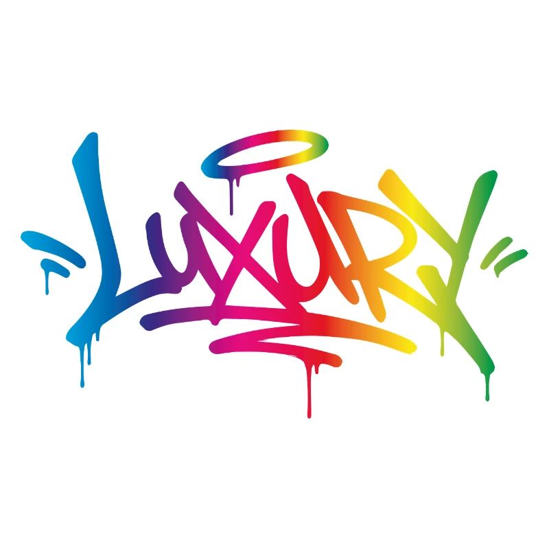 Art urbain de graffiti arc-en-ciel de luxe