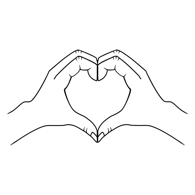 Personalized heart hands motif - simple