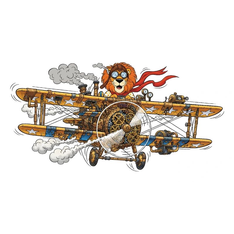Steampunk Lion Flight Machine