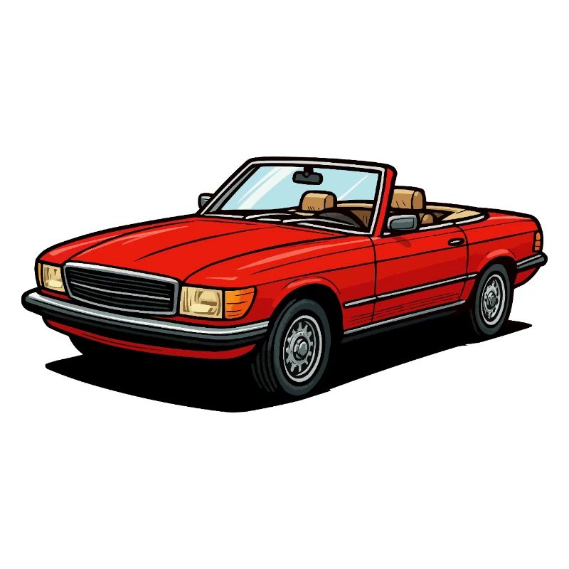 Red convertible open roof