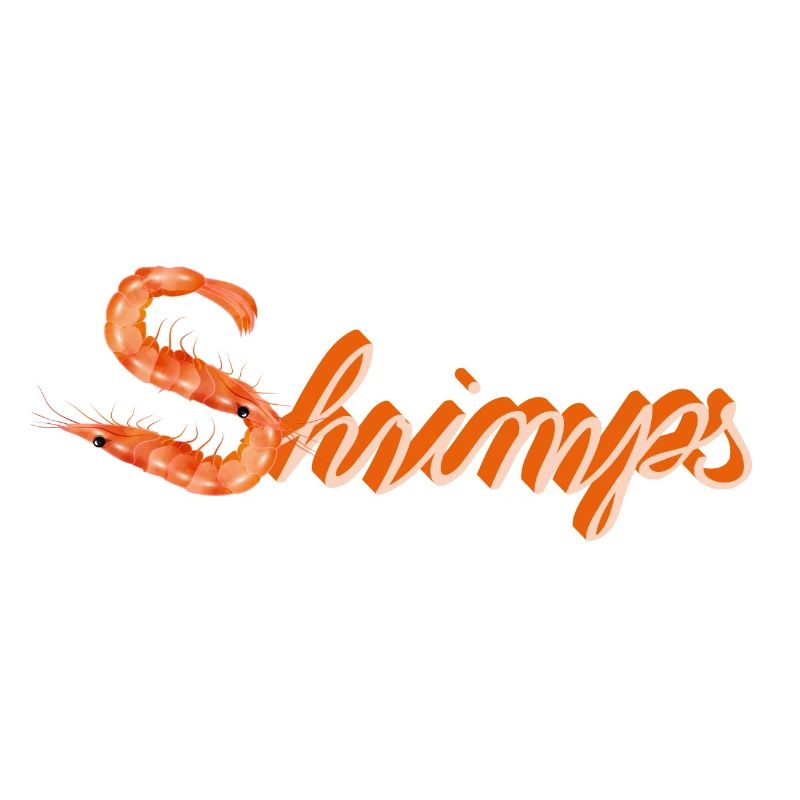two shrimps or shrimps as funny typography