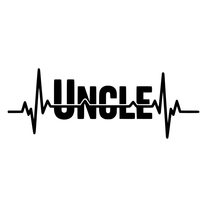 Uncle lettering with heartbeat