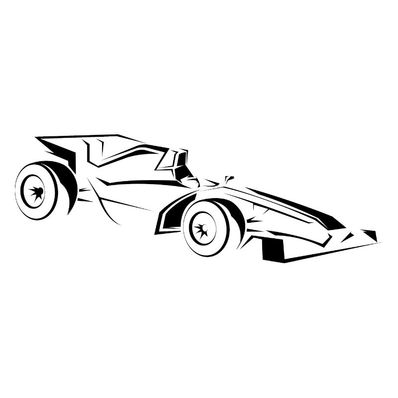 Dessin de lignes minimaliste de voitures de course
