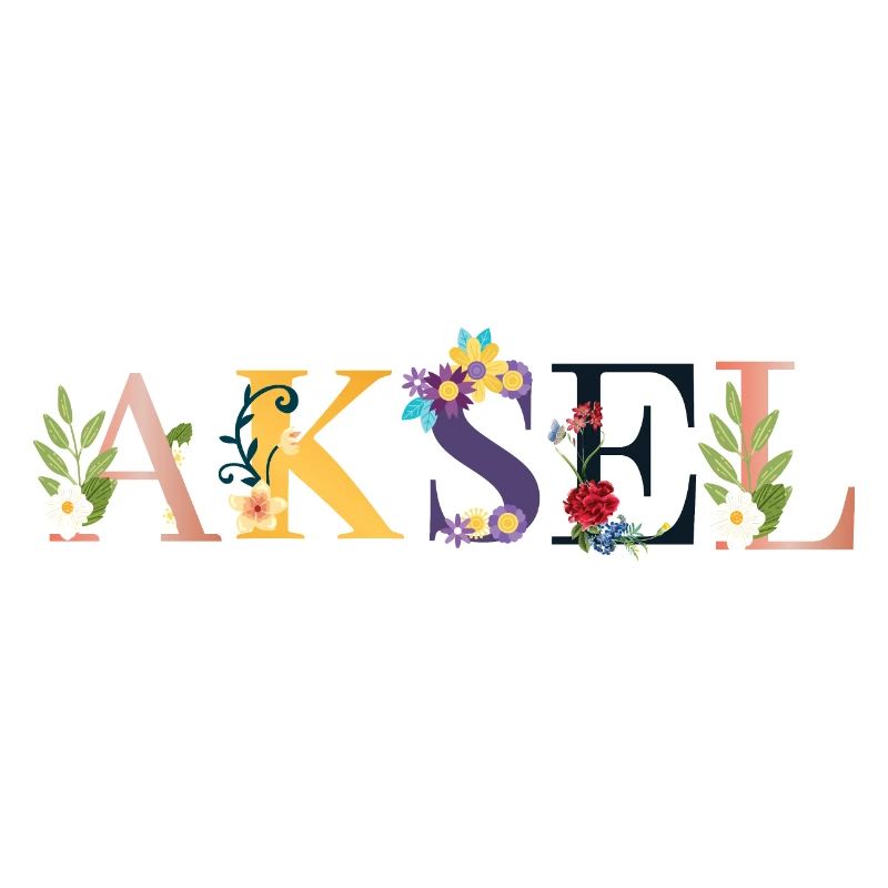 AKSELName décoré de fleurs
