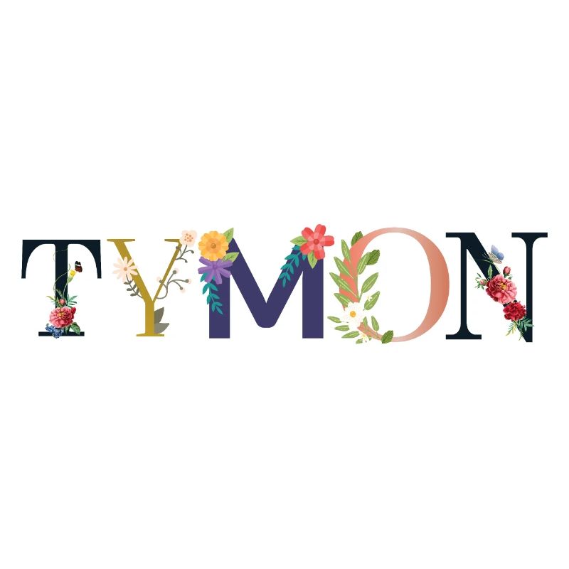 TYMON name adorned with flowers