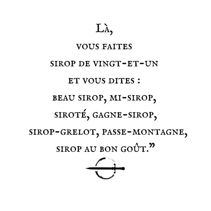 Le jeu du sirop