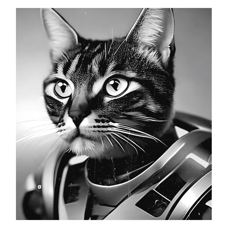 Chat en combinaison spatiale