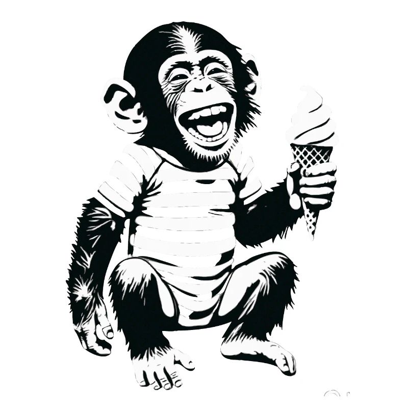 Singe ludique avec design de crème glacée