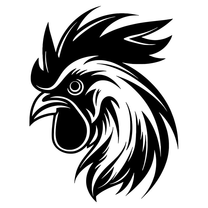 Rooster Head Vector Art