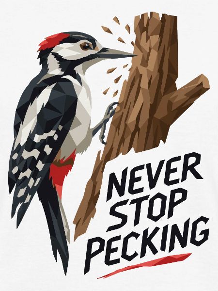 Never Stop Picking – Schwarzer Text