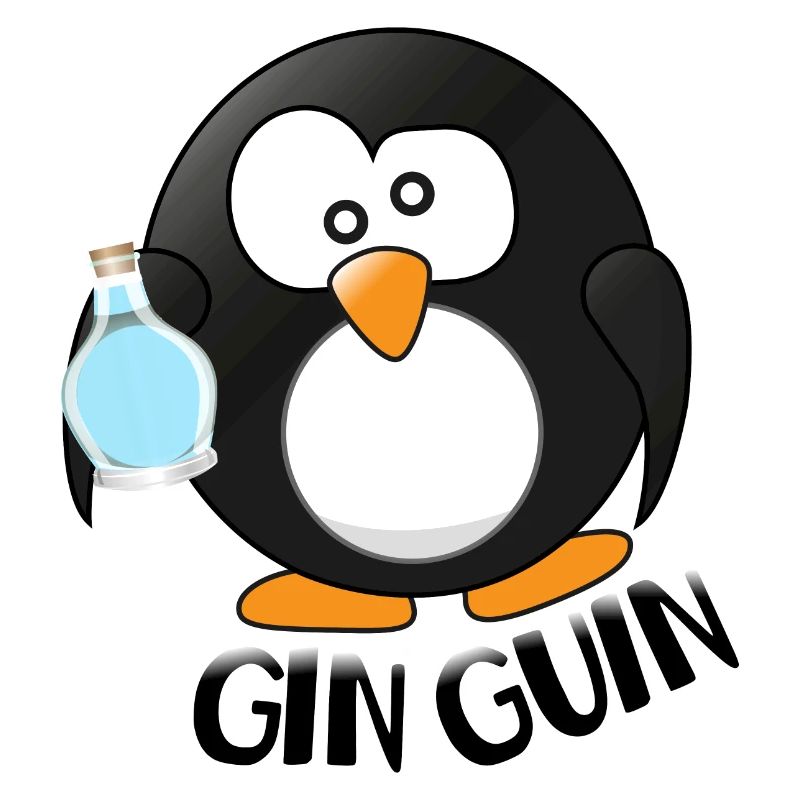 Gin penguin comic cute drunk funny