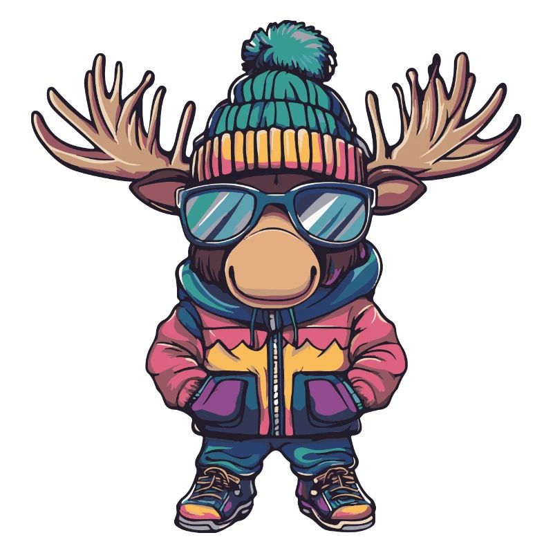 Elch Winter Comic