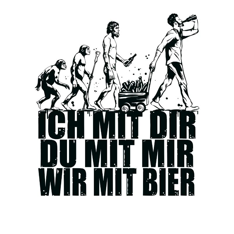 Wir mit Bier Evolution Vatertag Spruch