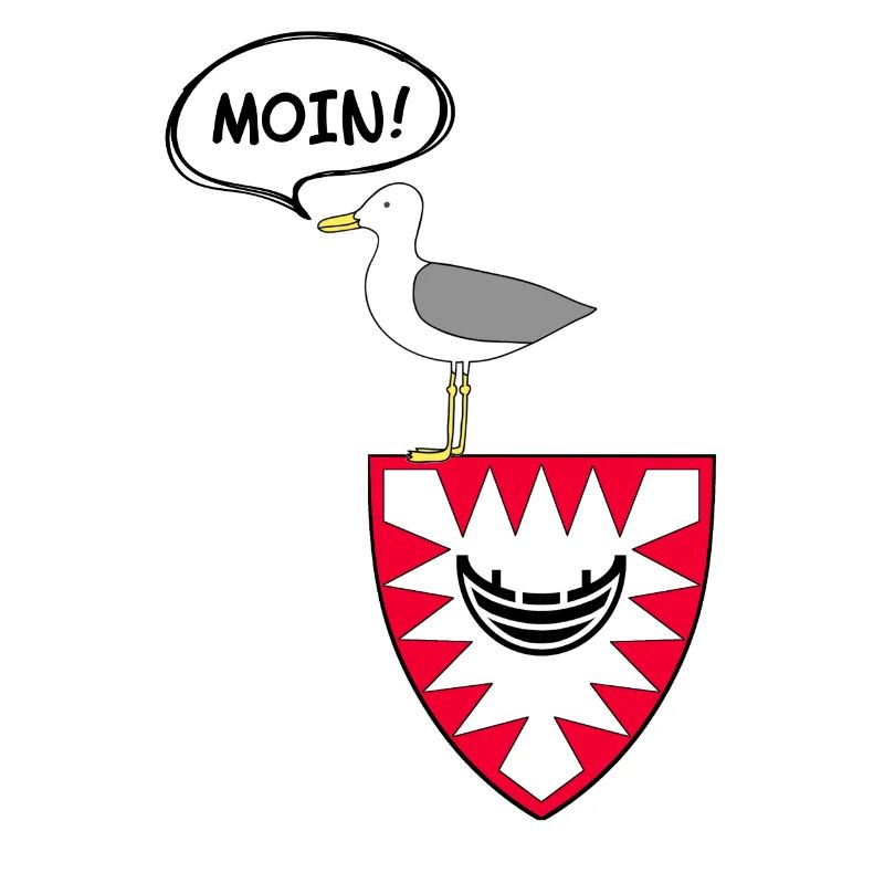 Möwe Pipsch auf Kiel Wappen