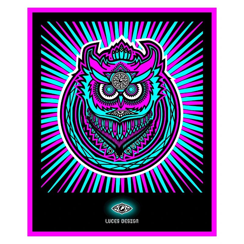 Neon Eule in strahlendem Neonpink