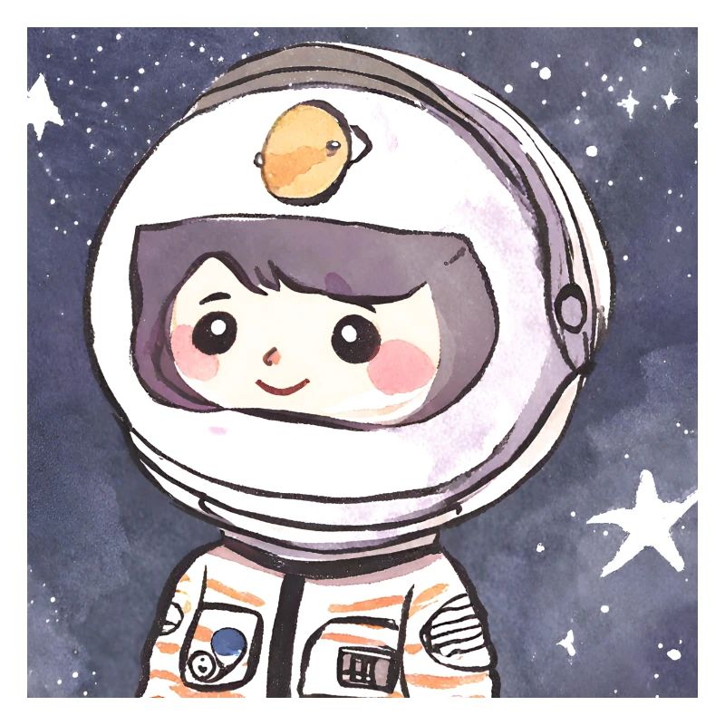 Cute astronaut in outer space