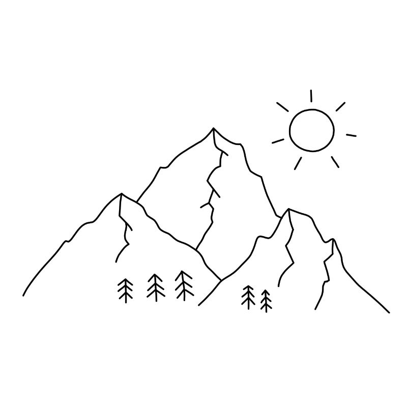 Gebirge mit Sonne
