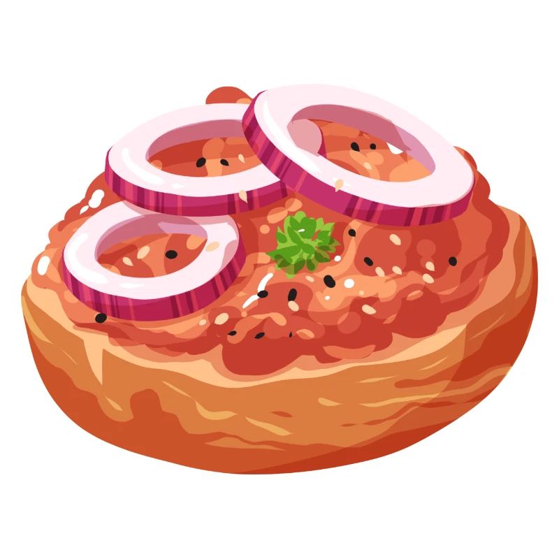 Comic Mettbrötchen Mett Hack Brötchen Zwiebeln