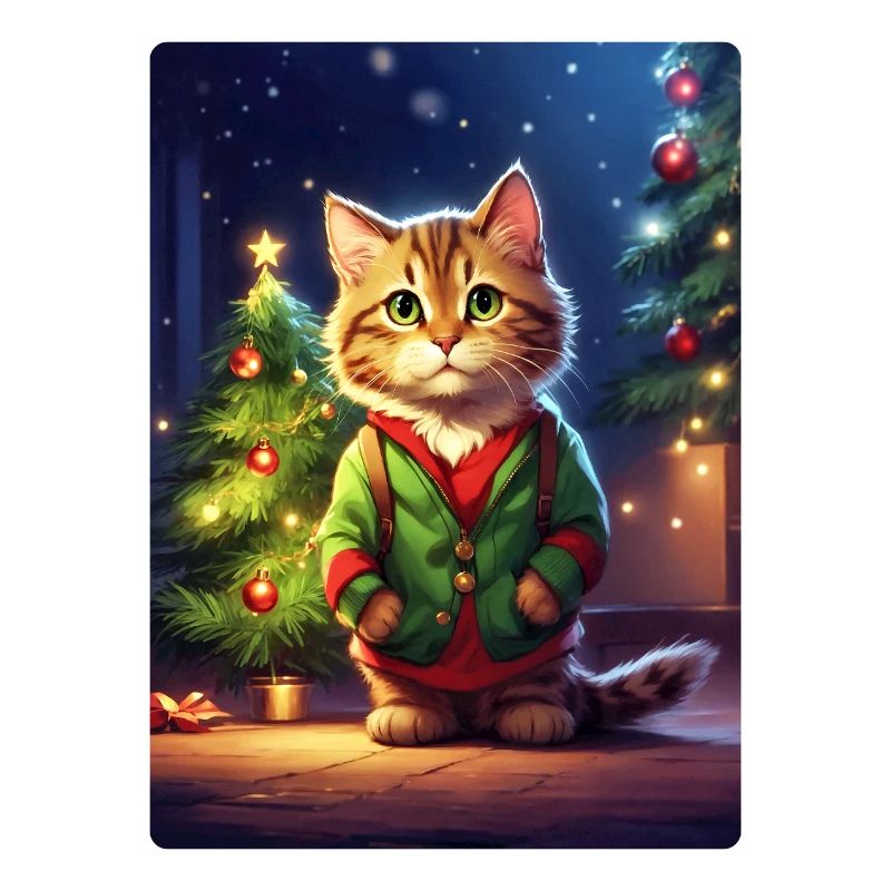 Modèle vierge de chat de Noël 1.11