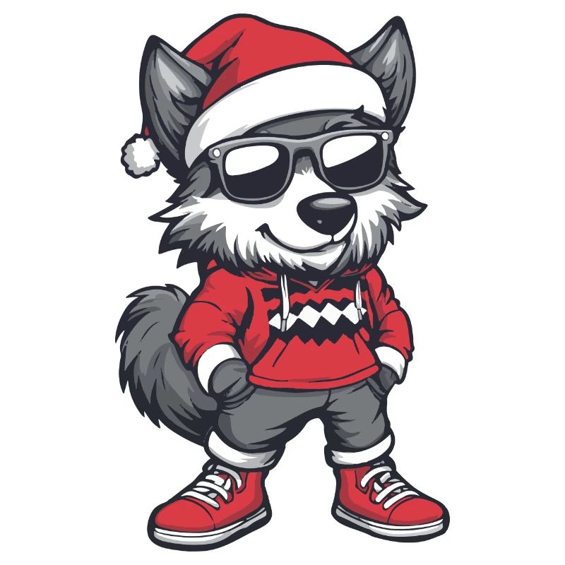 Wolf Christmas Comic Cool