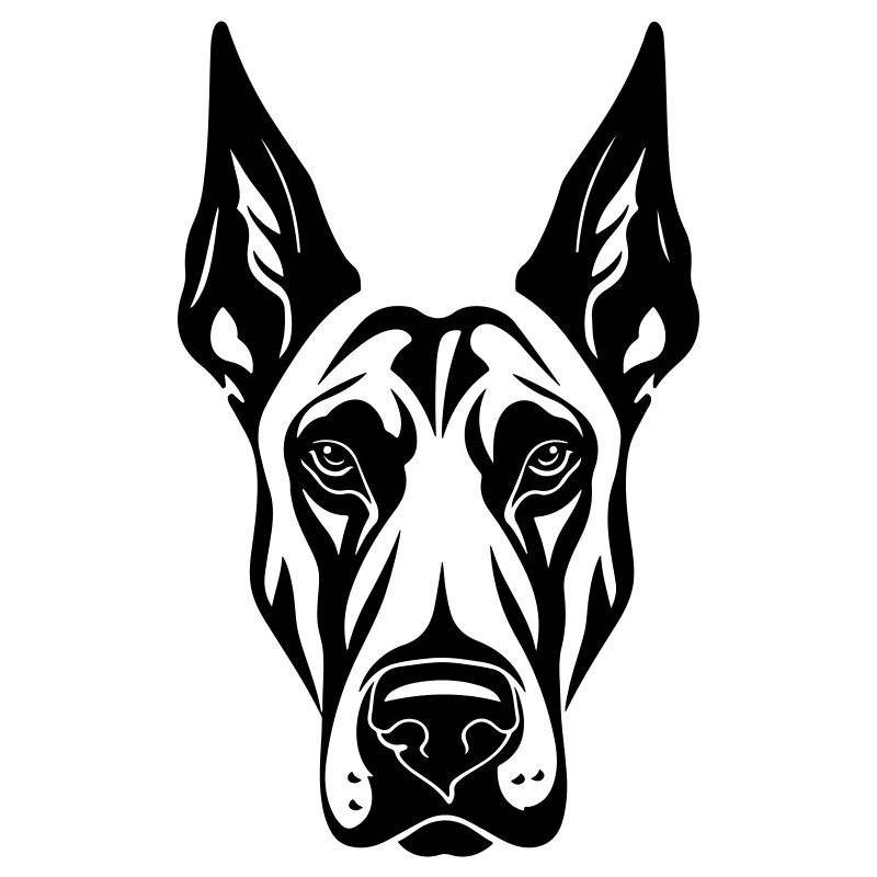Tête de chien Doberman